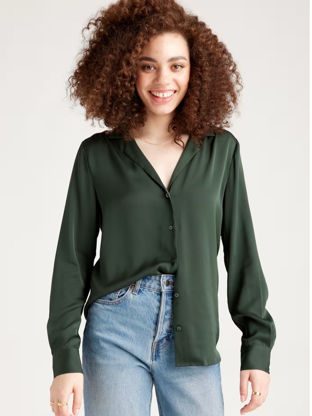 Quince Washable Stretch Silk Notch Collar Blouse